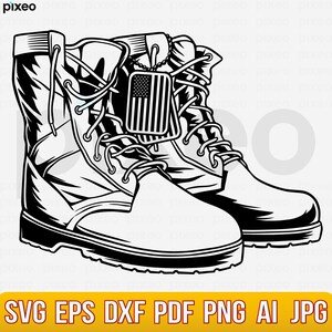 Combat Boots Svg, Army Boots Svg, Soldier Boots Svg, Military Svg, Army Svg, Veteran Svg, Combat Boots Clipart, Navy Svg, Patriotic Svg Png