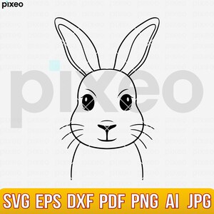 Bunny Svg, Bunny Face Svg, Rabbit Svg, Easter Bunny Svg, Cute Bunny Svg, Bunny Clipart, Rabbit Face Svg, Rabbit Cut file, Bunny Laser Cut