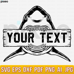 Shark In The Ocean Svg, Shark Svg, Shark Name Svg, Shark Clipart, Jaws Svg, Great White Shark Svg, Shark Shirt, Shark Cricut, Shark Face Svg