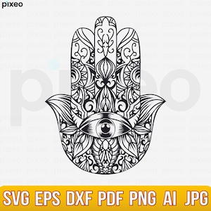 Hamsa Svg, Hamsa Hand Svg, Hamsa Clipart, Hamsa Shirt, Mandala Svg ...