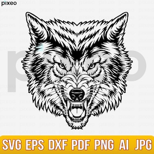 Howling Wolf SVG: Mountain Clipart, Vector Cut File (PDF, PNG)