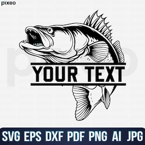 Walleye Fishing Name Svg, Fishing Svg, Walleye Fish Svg, Walleye Clipart, Walleye Vector, Walleye Cricut, Walleye Cut file,Walleye Shirt Svg