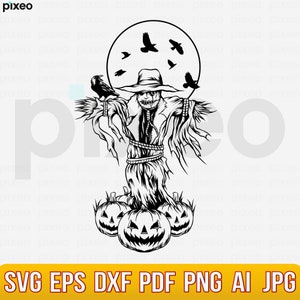 Scarecrow Svg, Halloween Svg, Scarecrow Clipart, Scarecrow Cricut