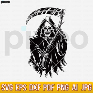 Grim Reaper Svg, Reaper Svg, Death Svg, Reaper Clipart, Reaper Cricut, Death Angel Svg, Skeleton Svg, Halloween Svg, Devil Svg, Reaper Shirt