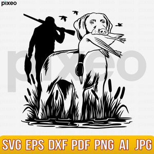 Hunting Dog Svg, Duck Hunting Svg, Dog Svg, Dog Clipart, Dog Cutfile, Hunter Svg, Hunting Dog Shirt, Hunting Clipart, Hunting Team Svg Png