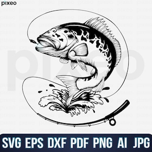 Tandbaarsvisserij Svg, Visserij Svg, Tandbaarsvis Svg, Tandbaars Clipart, Tandbaars vector, Tandbaars Cricut, Tandbaars gesneden vijl, Vis Svg, Tandbaars Svg