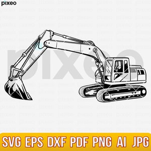Excavator SVG: Construction Clipart, Cricut Cut File (Digital Download)