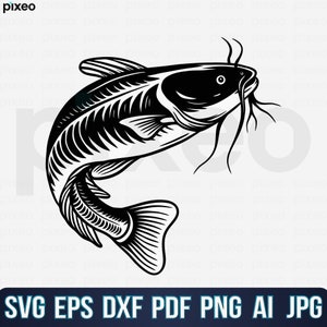 Meerval vissen Svg, Vissen Svg, Meerval Vis Svg, Meerval Clipart, Meerval Vector, Meerval Cricut, Meerval Gesneden bestand, Meerval Shirt Svg Pdf