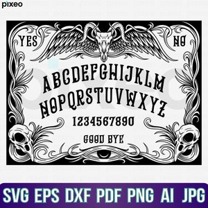 Ouija Board Svg, Ouija Board Game Svg, Dead Spirit Game Svg, Ouija Board Clipart, Ouija planchette Svg, Ouija Vector, Spirit board Svg Png