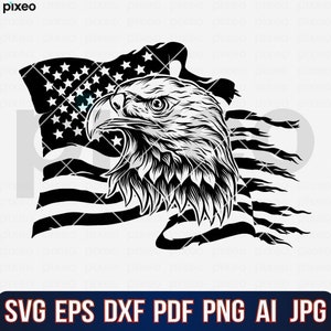 Eagle With American Flag Svg, American Flag Svg, Eagle Svg, Eagle Through Flag Svg, Eagle Shirt, USA Patriotic Svg, 4th of July Svg Png Eps