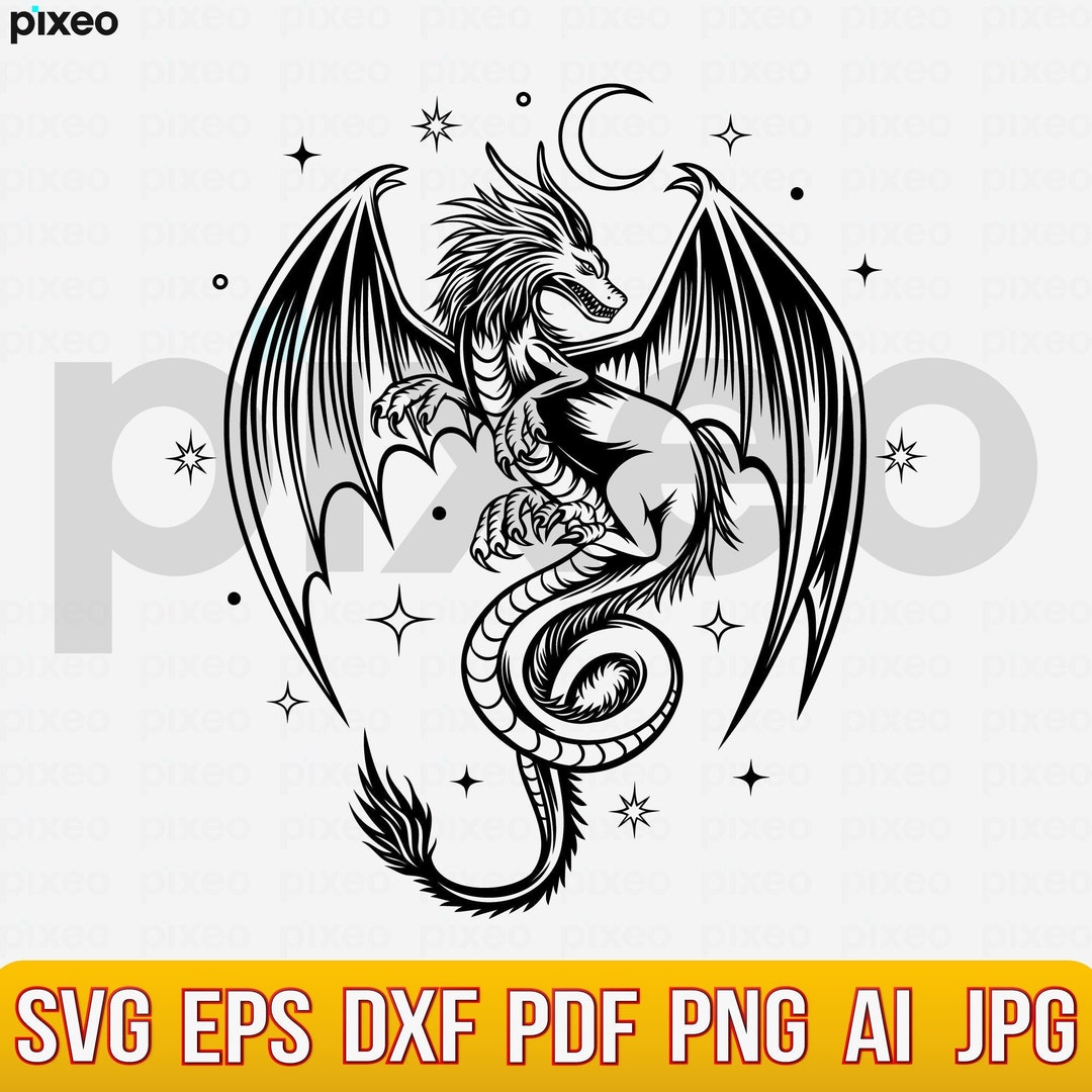Flying Dragon SVG, Magic Clipart, Cut File (digital Download) - Etsy