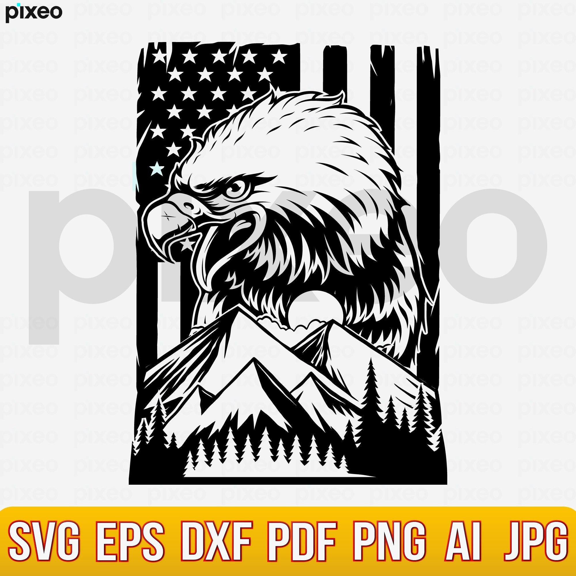 Eagle American Flag SVG: Patriotic USA 4th of July (digital Files) - Etsy