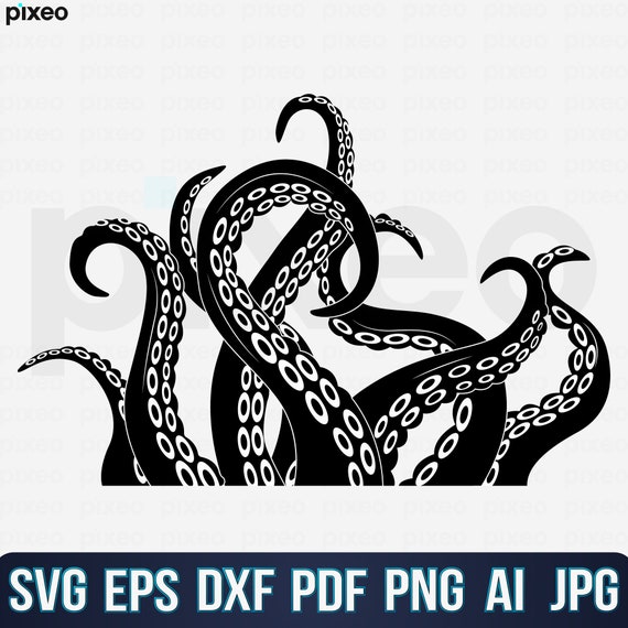 Octopus Tentacles Vector Clipart: Kraken Svg, Cricut PNG