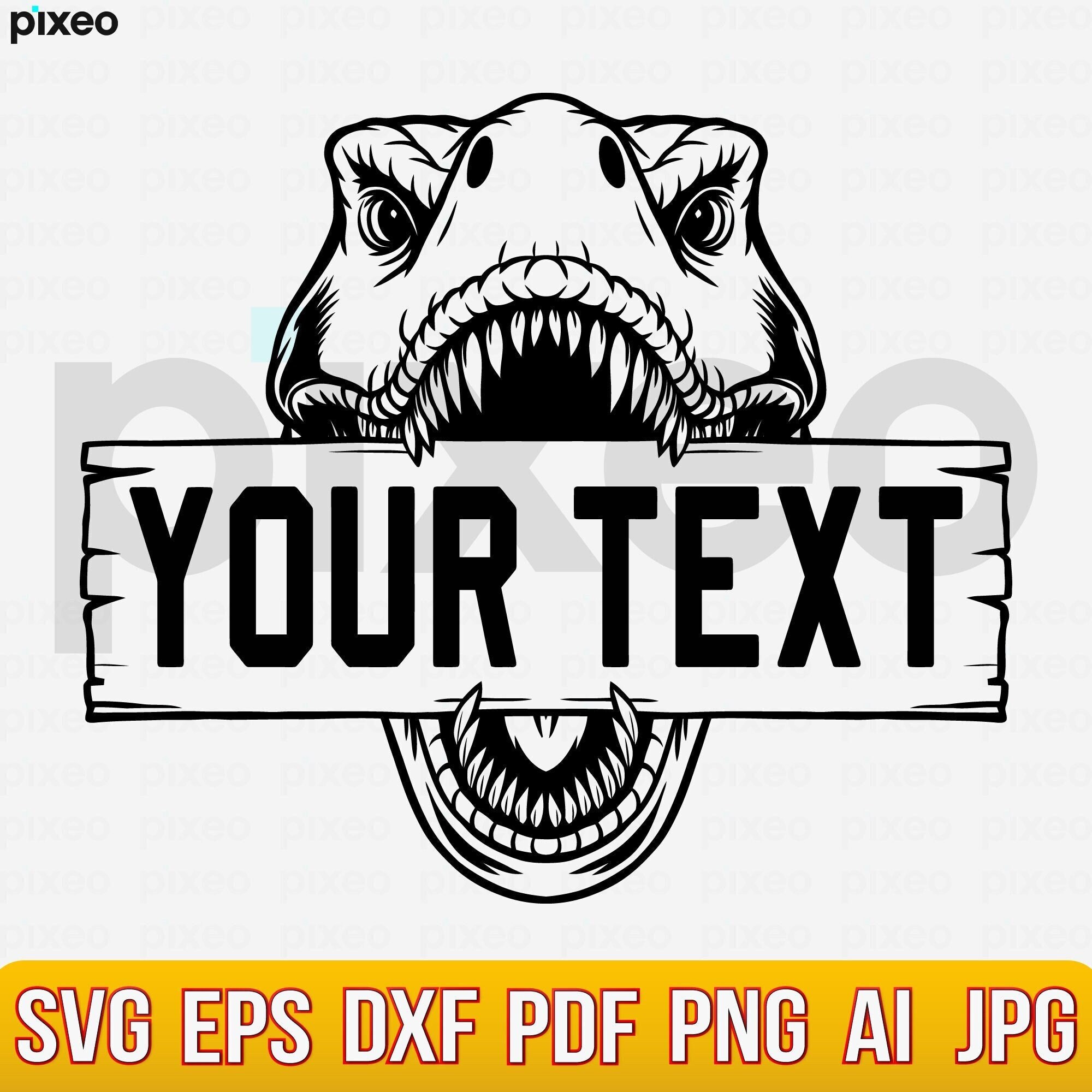 T-rex Name Monogram SVG: Dinosaur Scratch Clipart (digital