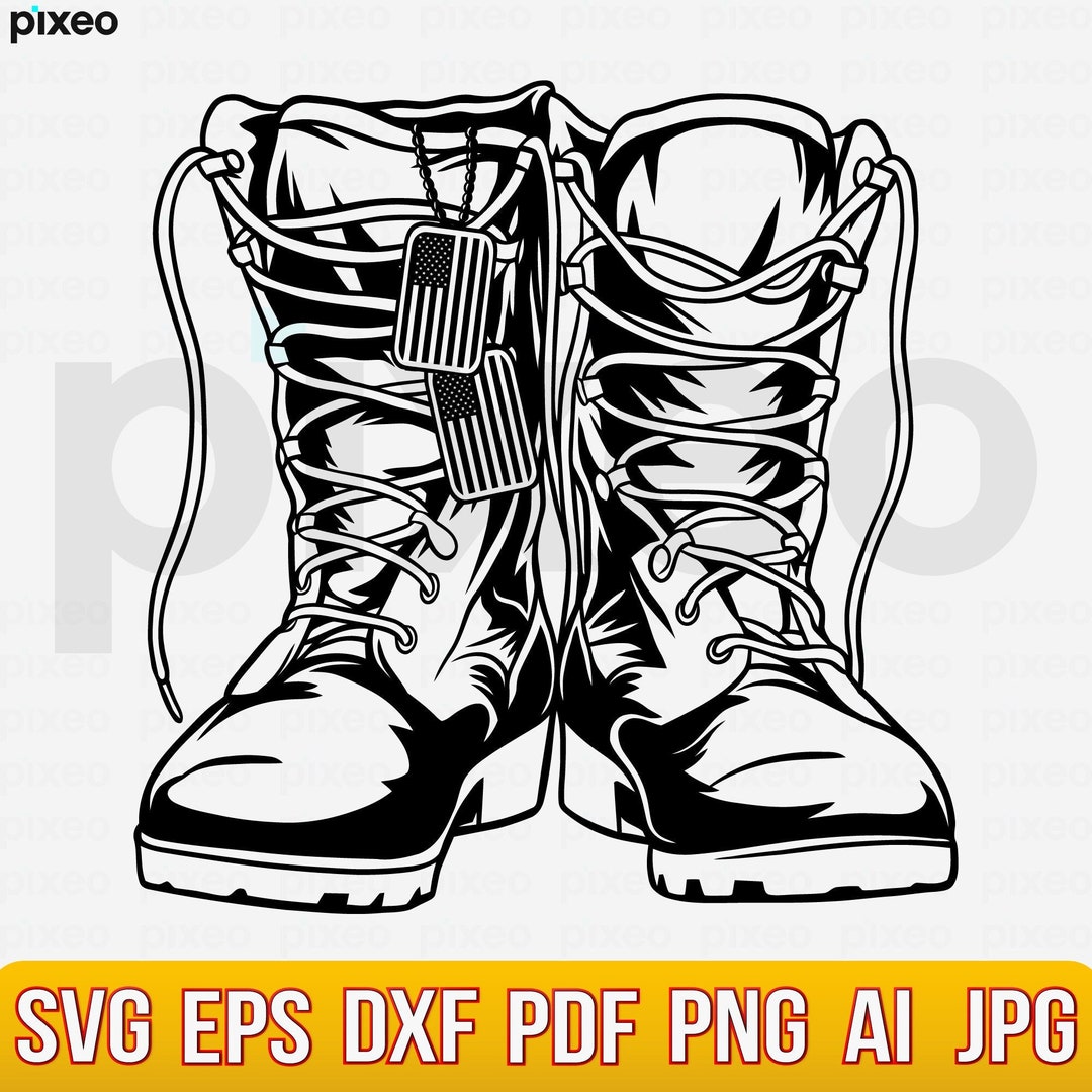 Combat Boots Svg, Army Boots Svg, Soldier Boots Svg, Military Svg, Army