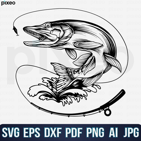 Northern Pike Fishing Svg Fishing Svg Pike Fish Svg Pike - Etsy Norway
