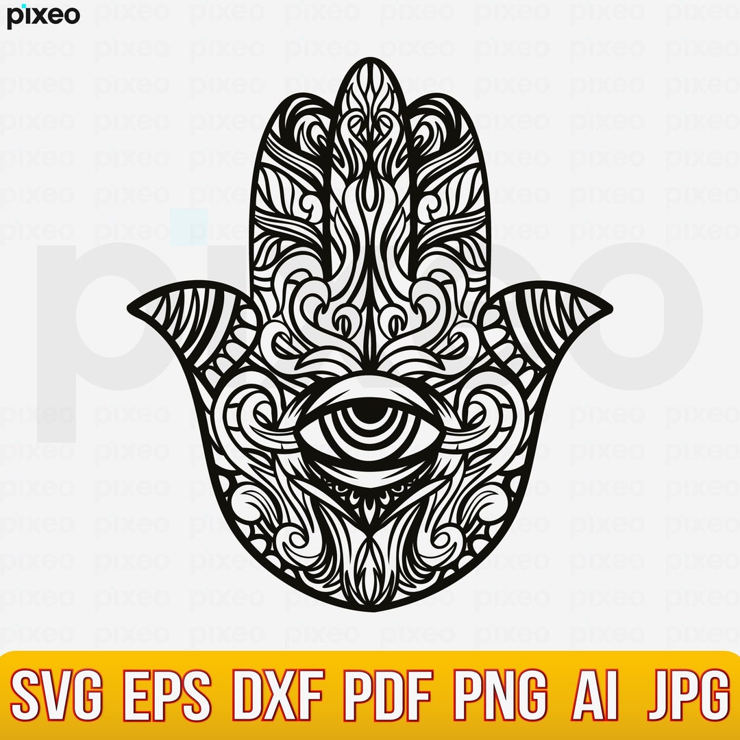 Hamsa Svg Hamsa Hand Svg Hamsa Clipart Hamsa Shirt Mandala - Etsy