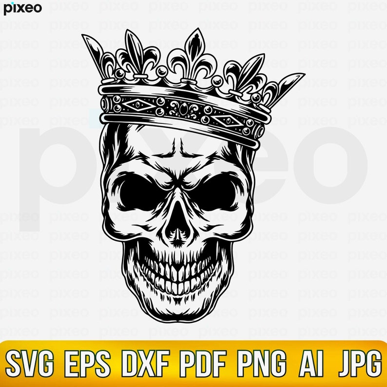 King Skull Svg Skull Svg Skull King Svg King Skull Clipart - Etsy