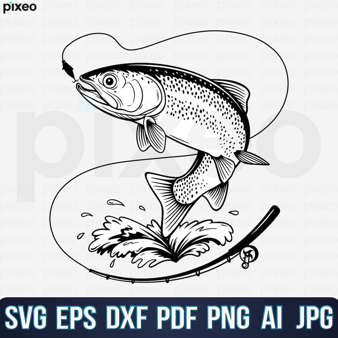 Trout Fishing Svg, Trout Fish Svg, Trout Svg, Trout Fish Clipart, Trout