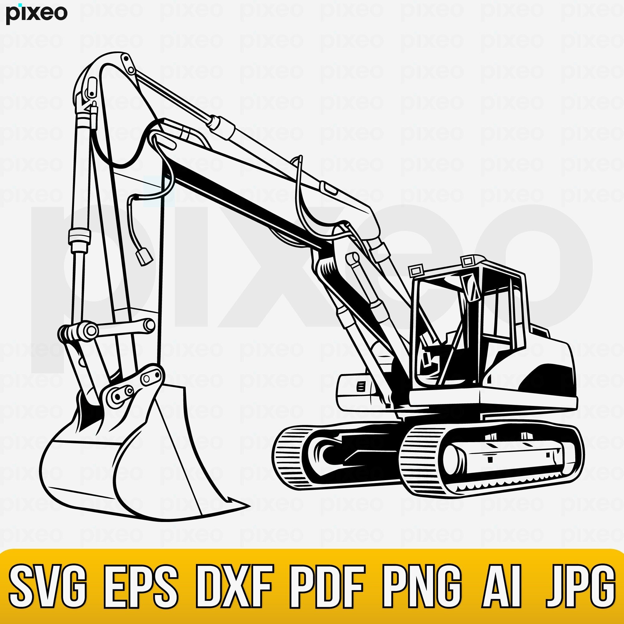 Excavator Svg Excavator Clipart Excavator Cricut Excavator Etsy Canada