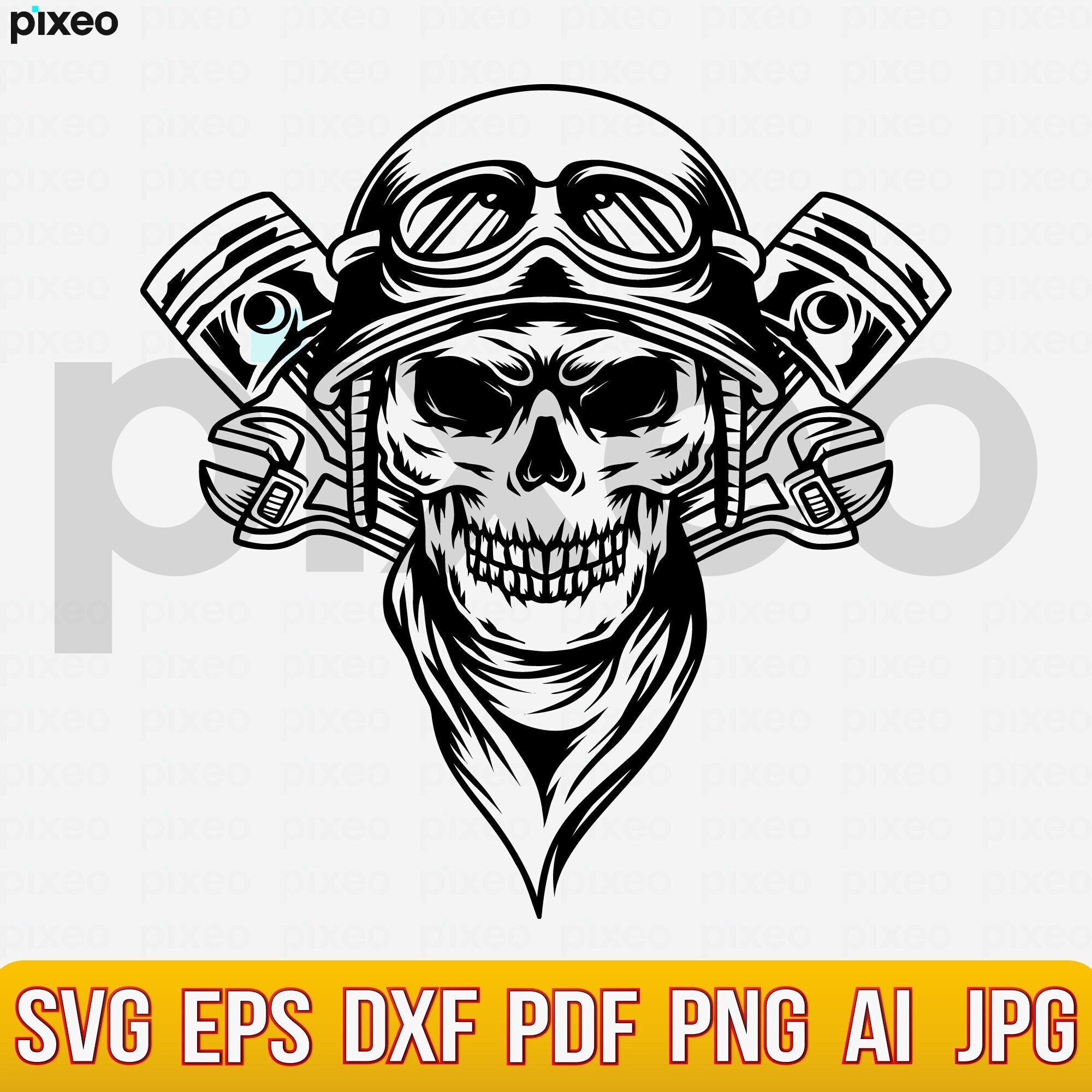 Cráneo de motocicleta svg - Etsy México, image size:2000x2000