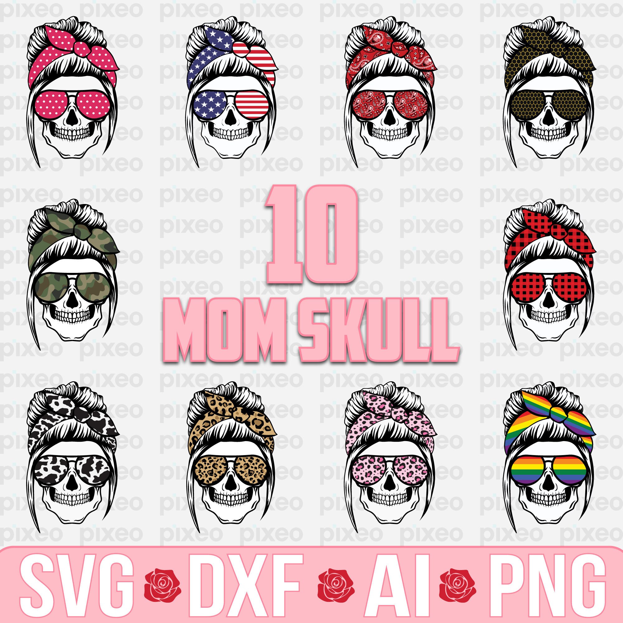 Download Mom Skull Svg Mom Life Svg Mom Life Skull Svg Mom Skeleton ...