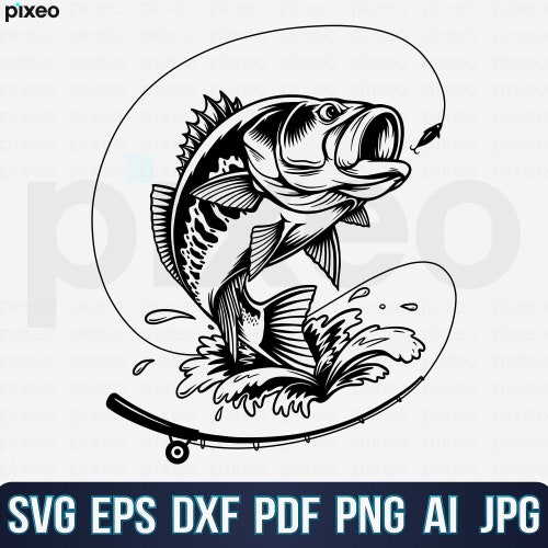 Bass Fishing Svg Fisherman Svg Fish Svg Vector Cut File for - Etsy