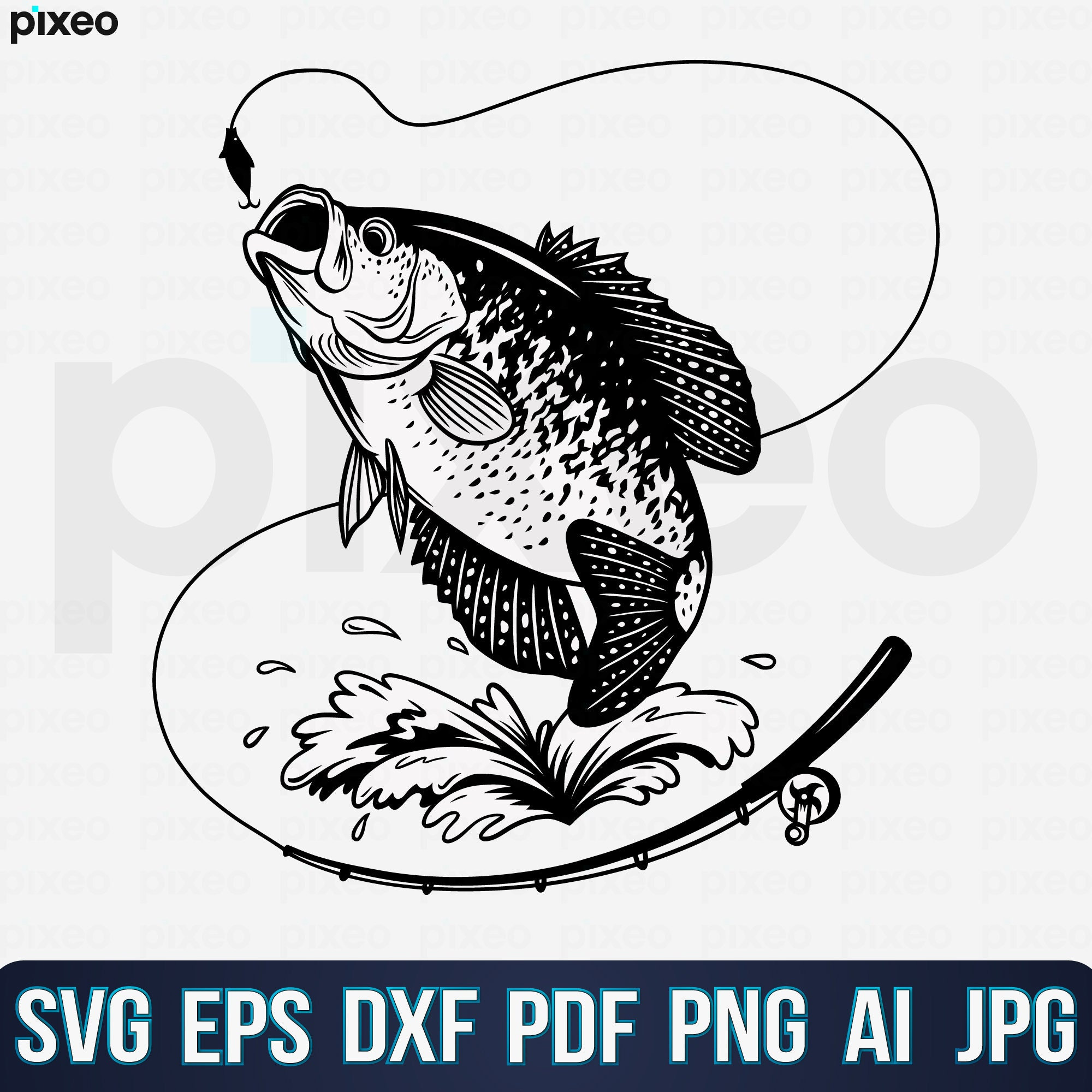 Crappie Fishing SVG: Vector Cut File (Digital Download)
