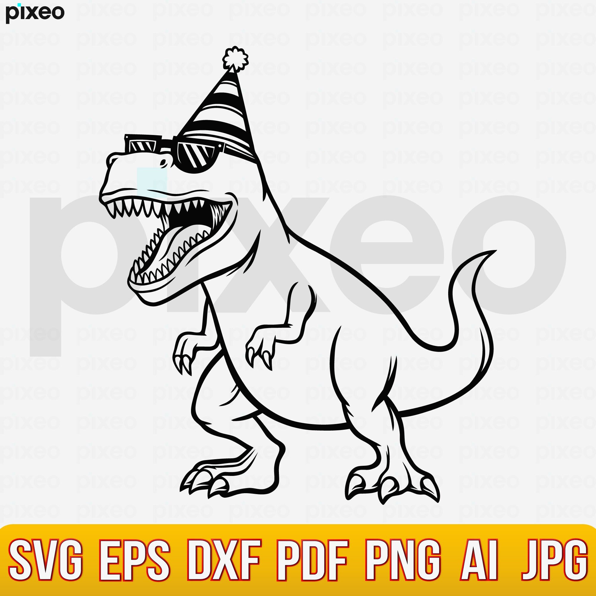 T Rex Dinosaur Cartoon Standing PNG & SVG Design For T-Shirts