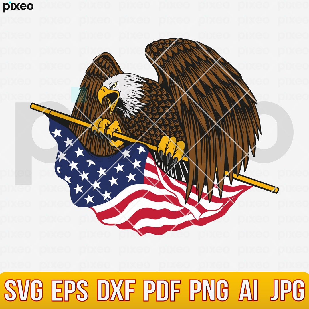 Eagle With American Flag SVG: Patriotic USA 4th of July (digital Files ...