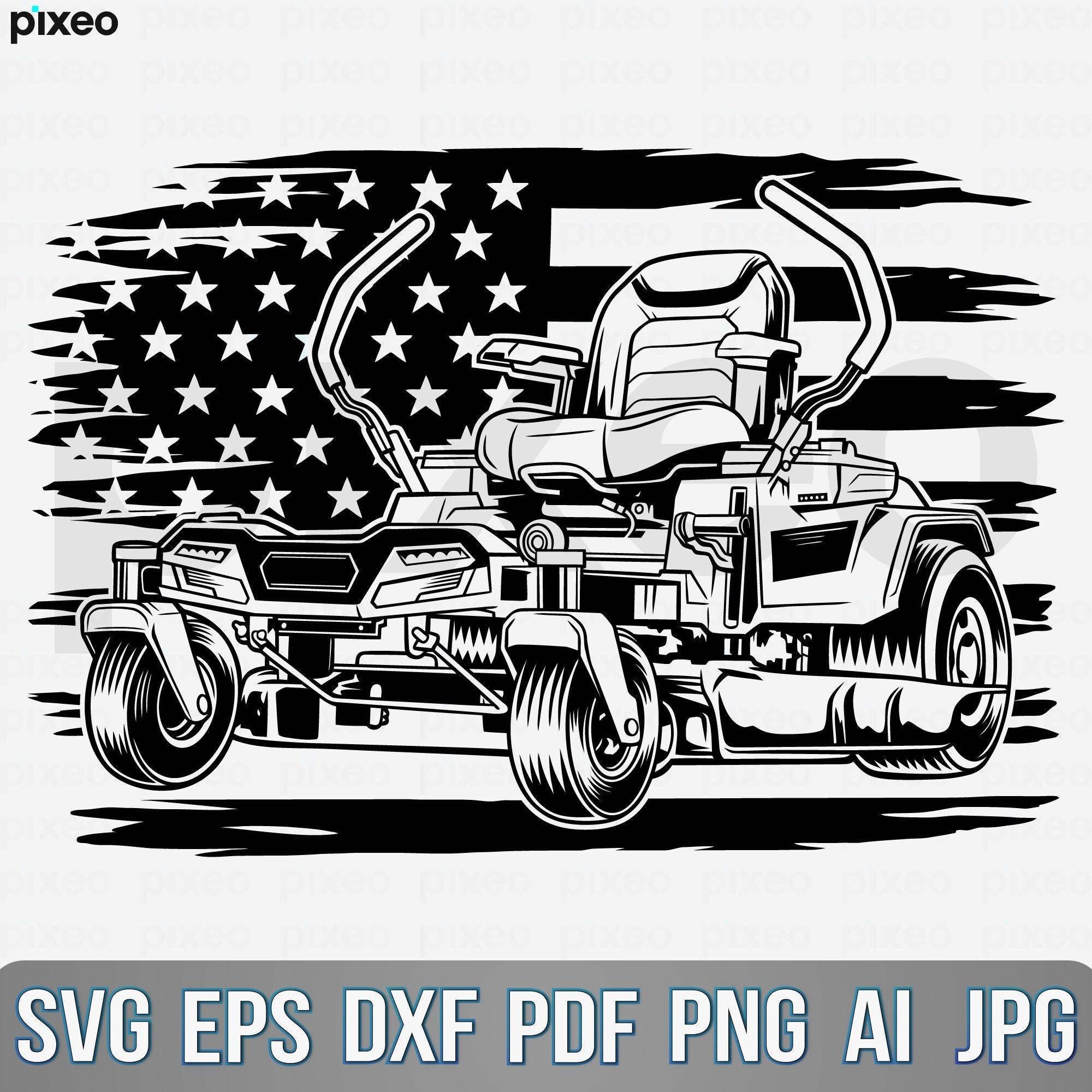 US Lawn Mower Svg Lawn Mower With Flag Svg Zero Turn Lawn - Etsy UK