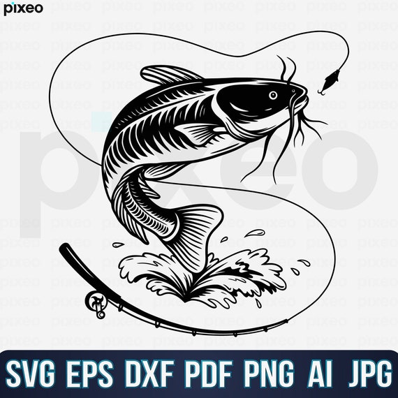Catfish Fishing Svg Fishing Svg Catfish Fish Svg Catfish Etsy Canada