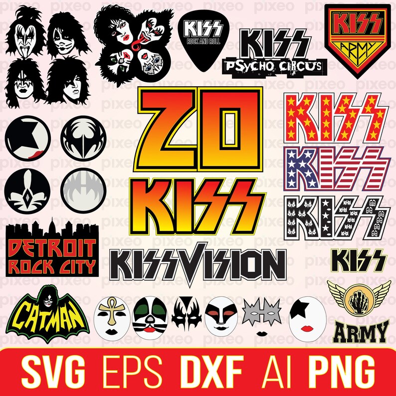 Download Kiss Band SVG Bundle Kiss Logo SVG Kiss Makeup SVG Kiss | Etsy