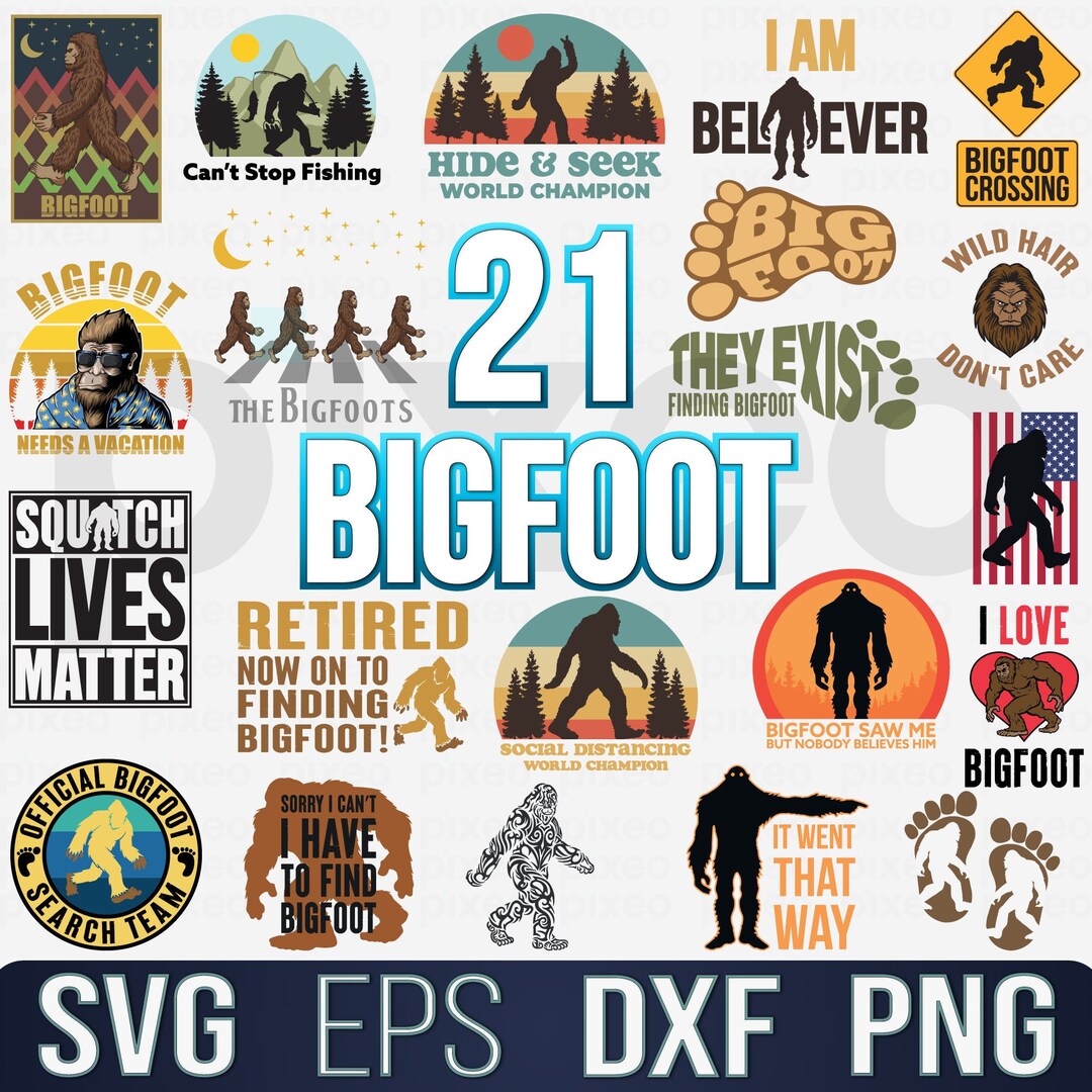 Bigfoot SVG Bundle: Sasquatch Clipart, Yeti Vector (digital Download ...