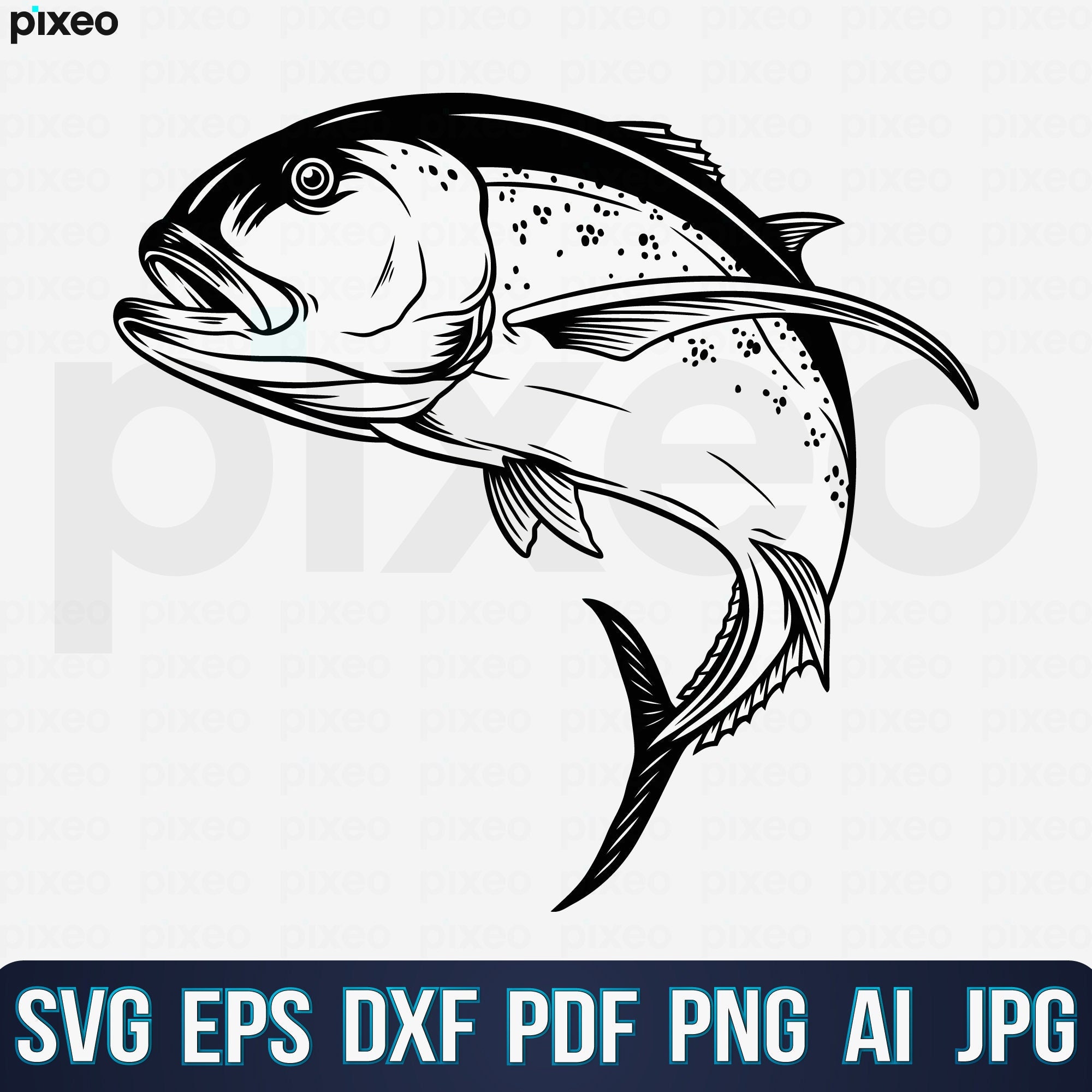 Giant Trevally Fishing Svg, Fishing Svg, Trevally Fish Svg