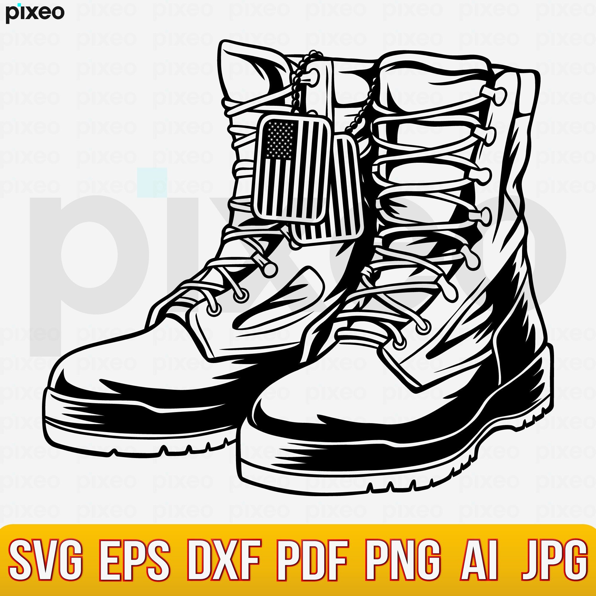 Combat Boots Svg Army Boots Svg Soldier Boots Svg Military Etsy