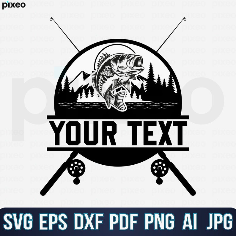 Bass Fishing Name Svg Fishing Svg Bass Fish Svg Bass Etsy