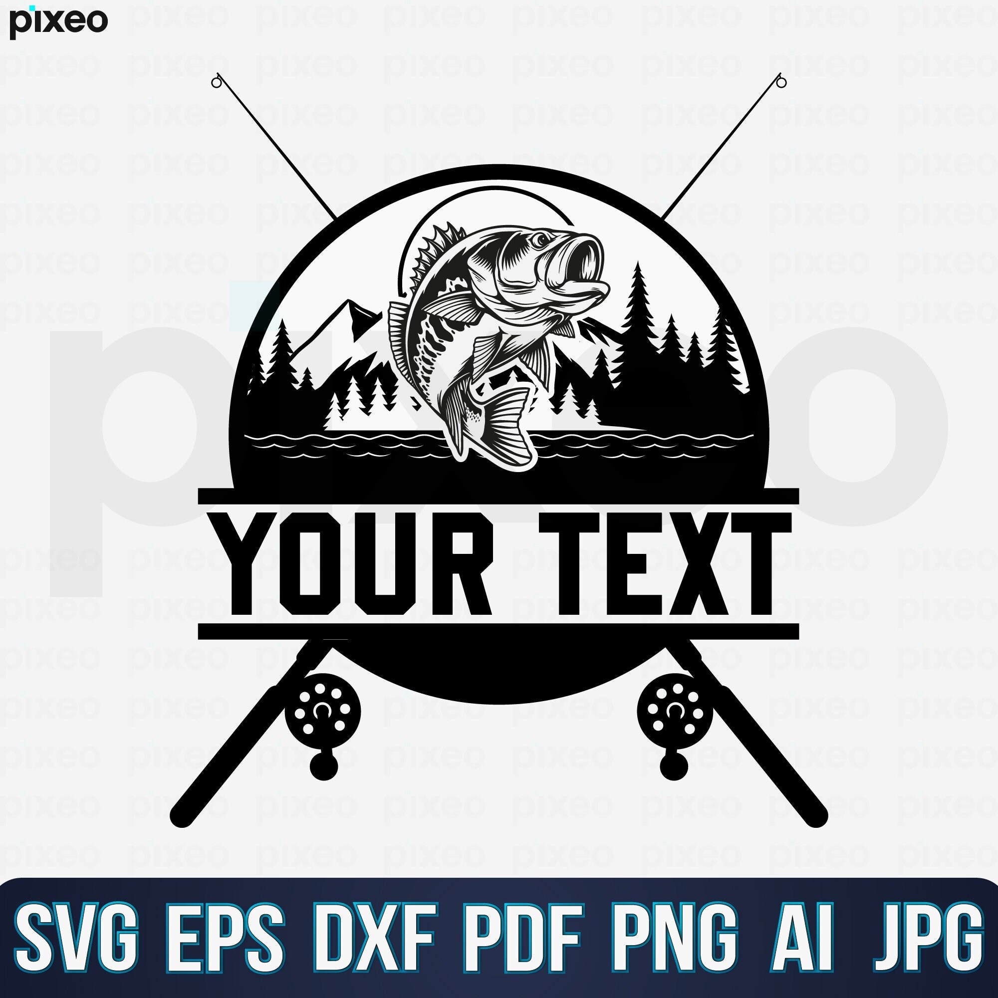 Bass Fishing Name Svg Fishing Svg Bass Fish Svg Bass Etsy