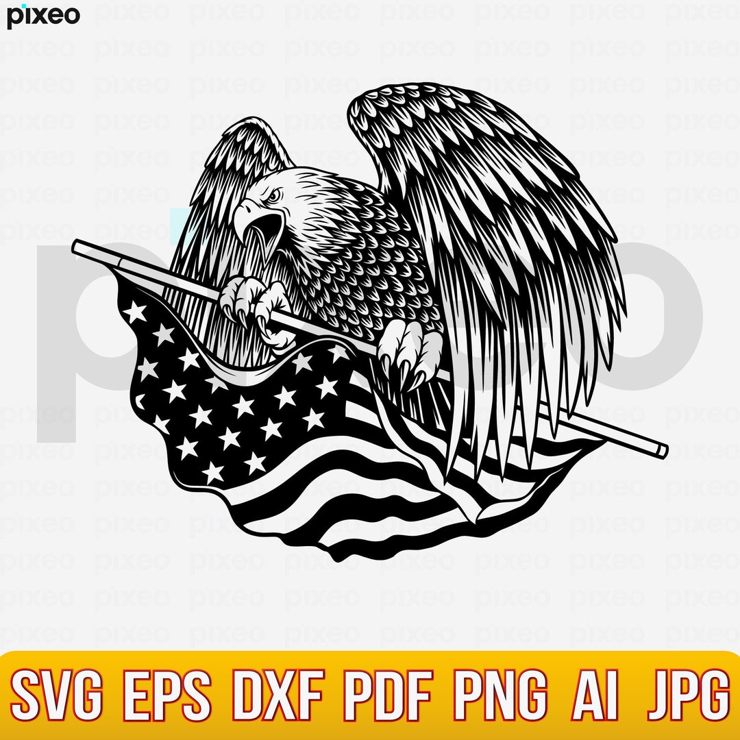 Eagle With American Flag SVG: Patriotic USA 4th of July (digital Files ...