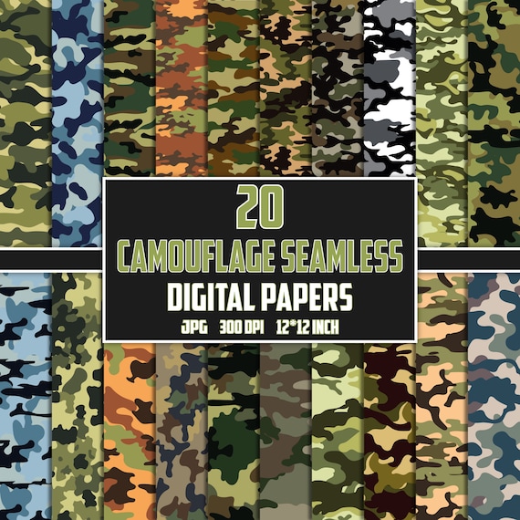 Camouflage Digital Paper Camouflage Seamless Patterns | Etsy