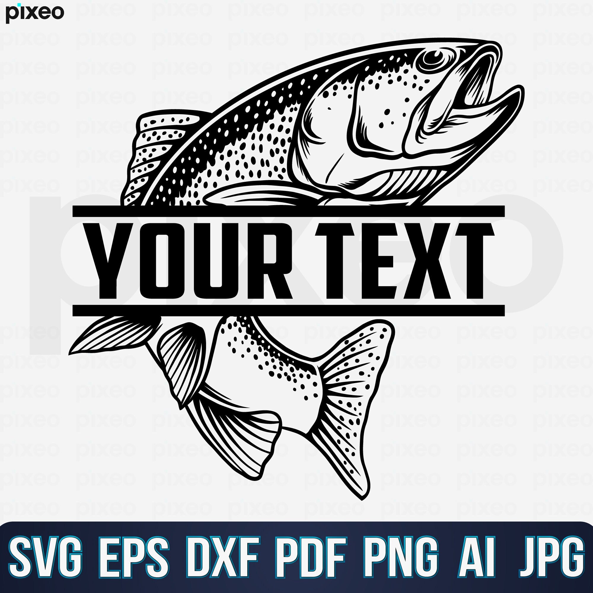 Trout Fishing Monogram Svg, Fishing Svg, Trout Name Fish Svg  