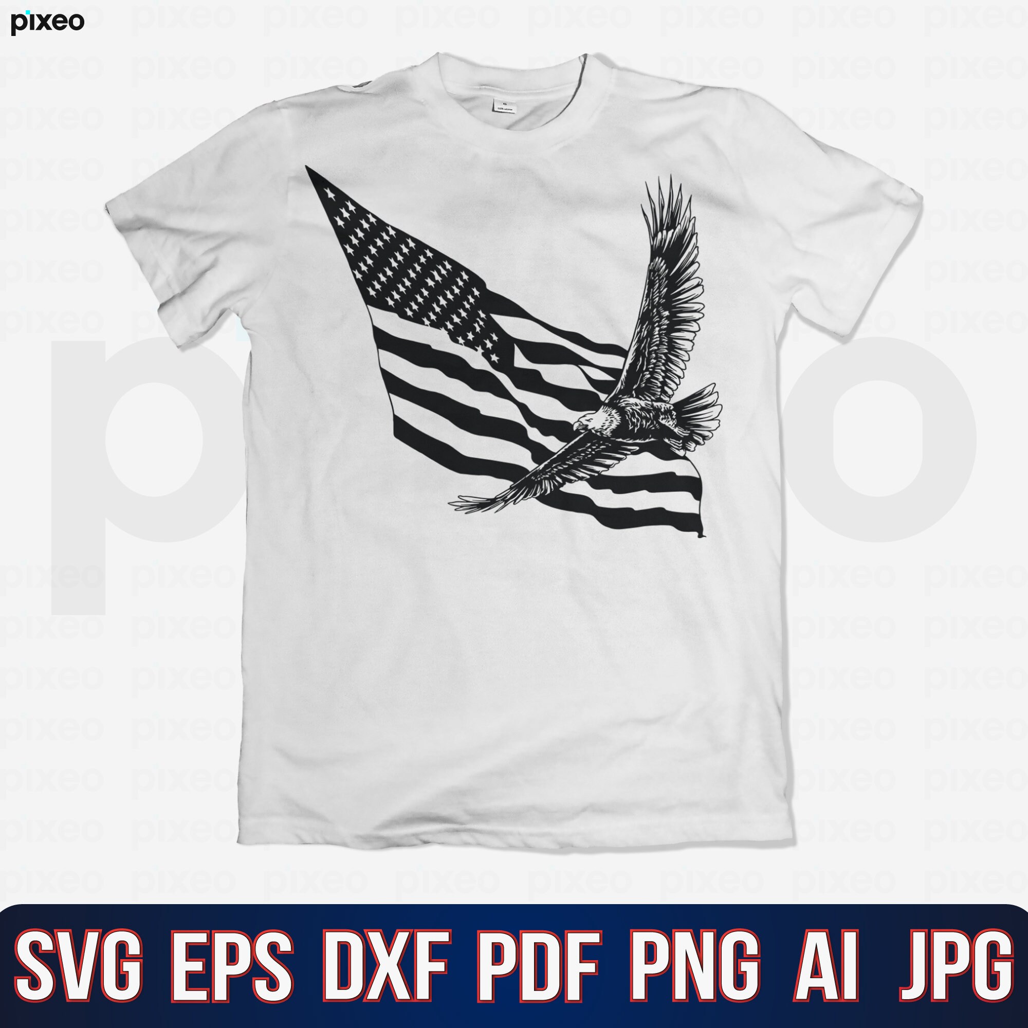 Eagle With American Flag SVG: Patriotic USA 4th of July (digital Files ...