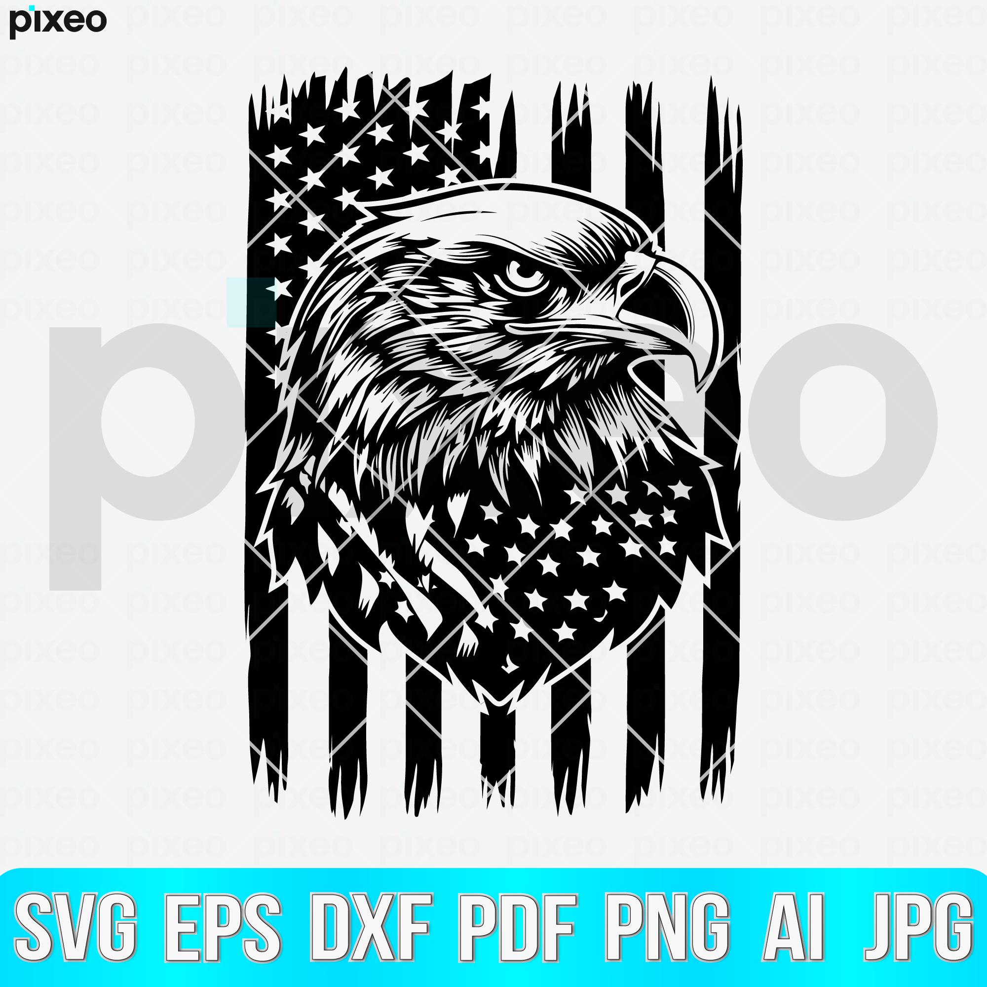 Eagle American Flag SVG: Patriotic USA 4th of July Design (digital ...