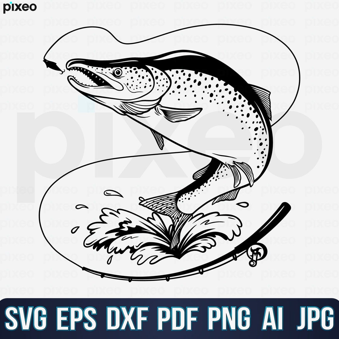 SALMON FLY Fishing-fish Clipart-vector Clip Art Graphics-digital  Download-cut Ready Files-cnc-logo-vinyl Sign Design eps, Ai, Svg, Dxf, Png  -  Canada