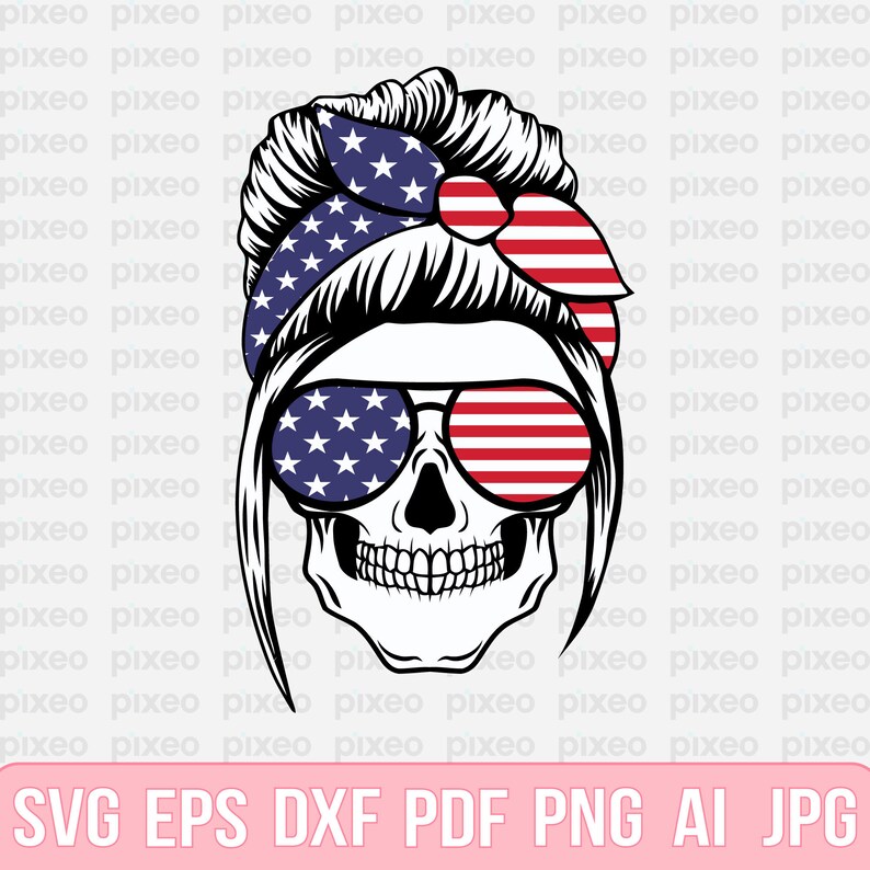 Download Mom Skull USA Svg Mom Life Svg Mom Life Skull Svg Mom | Etsy