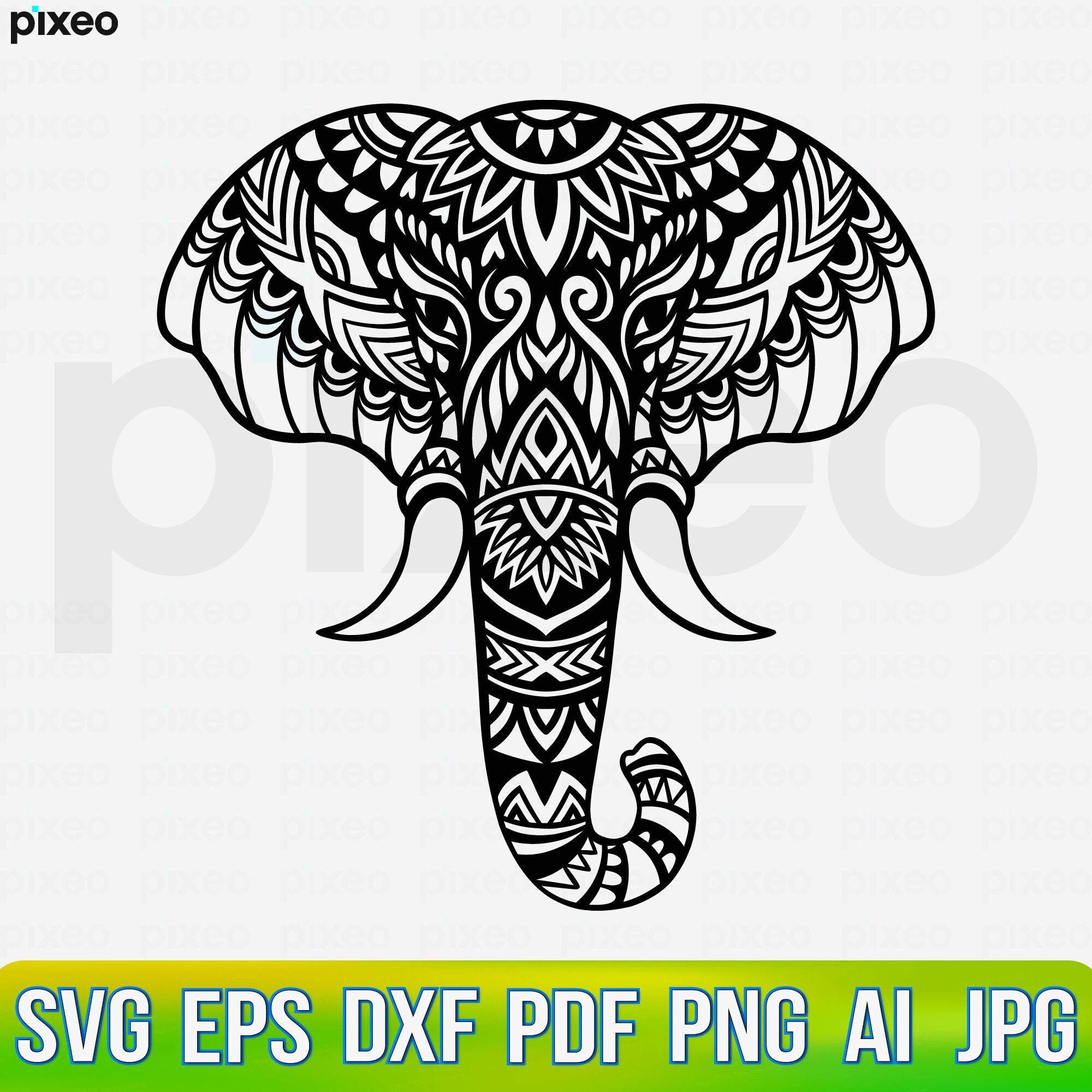 Elephant Svg Elephant Mandala Svg Elephant Clipart Mandala - Etsy UK