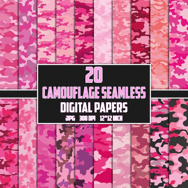 Pink Camouflage Digital Paper, Camouflage Seamless Patterns, Camouflage Pattern, Camouflage Printable, Camouflage Clipart, Camouflage Jpg