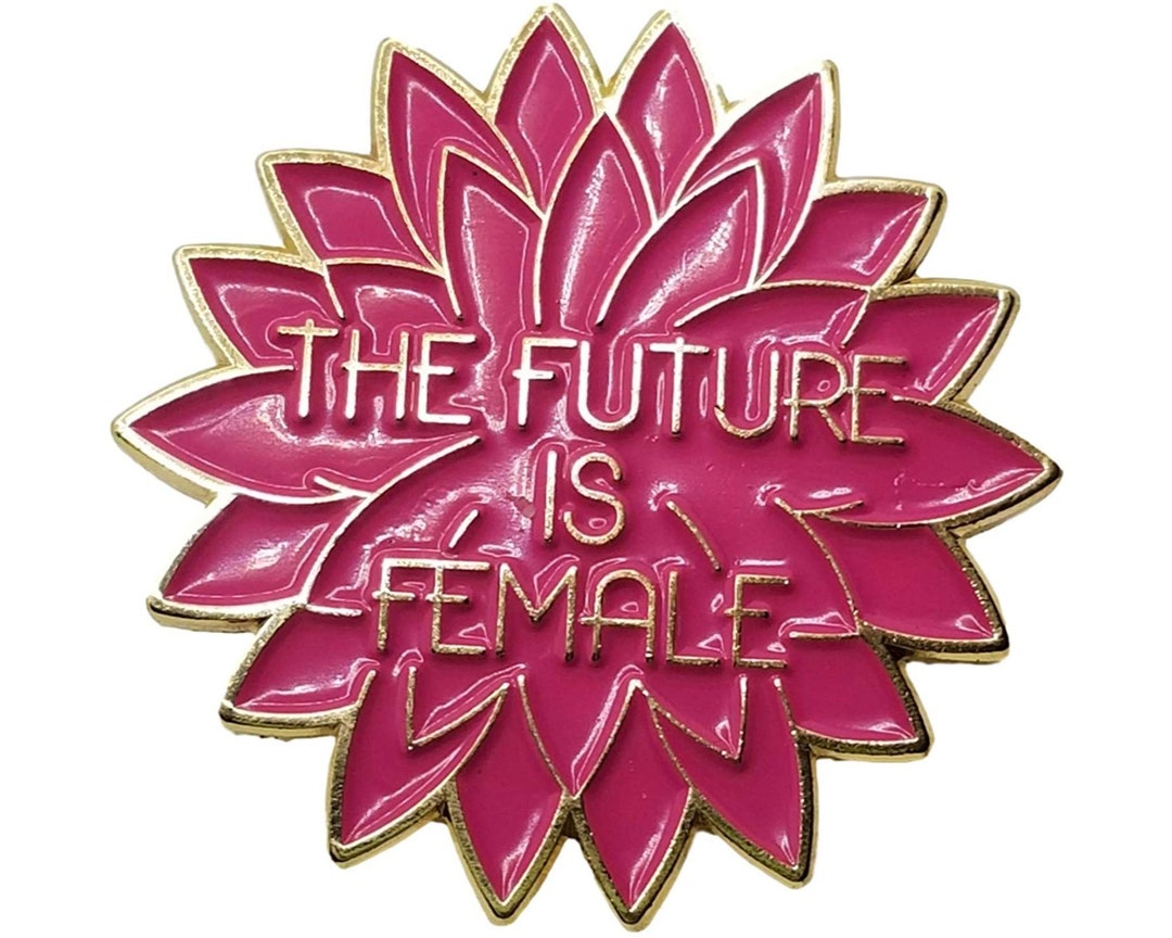 Stickeroonie the Future is Female Enamel Lapel Pin Pink Purple Lotus ...
