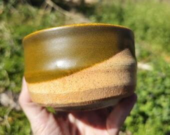 Handgemaakte sodagestookte theestof glazuur steengoed Chawan-theekom 4,5 x 3"