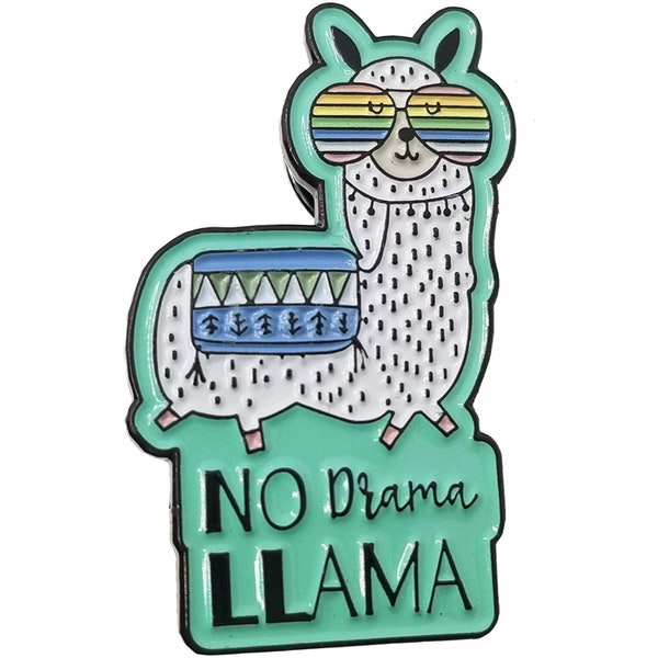 Stickeroonie No Drama Llama with Sunglasses Enamel Lapel Pin, 1.2 Inches